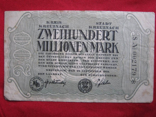 Alemania - Kreuznach 200 Millones De Marcos 1923