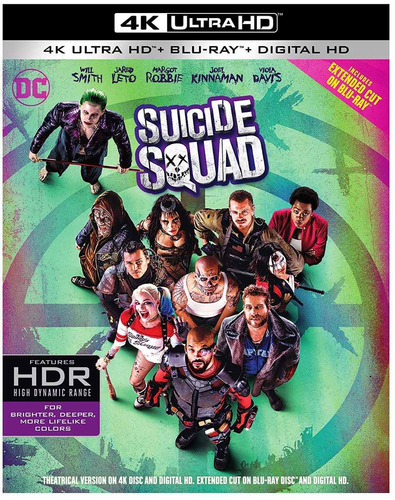 Blu Ray 4k Ultra Hd Suicide Squad Hd Extended Escuadron