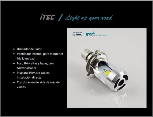 Imagen 9 de 9 de Luces Bombillo Led Para Motos Ultima Generacion H4