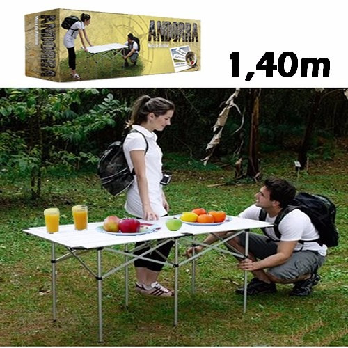 Mesa Camping Dobravel Aluminio Praia Andorra Retangular Mor