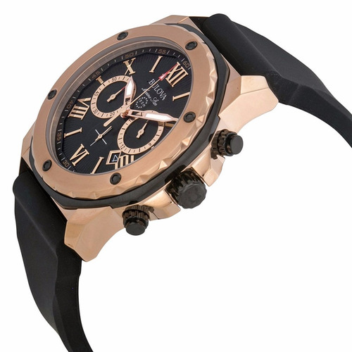 Imagen 3 de 6 de Reloj Bulova Hombre Marine Star Crono 98b104 Dorado Rosé