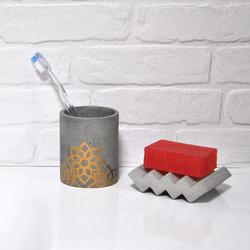 Imagen 4 de 4 de Jabonera Moderna 10%off!!! Concreto Cemento Minimalista