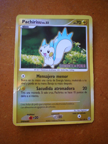 Pachirisu Estrella Pokemon Diamante & Perla Burger King