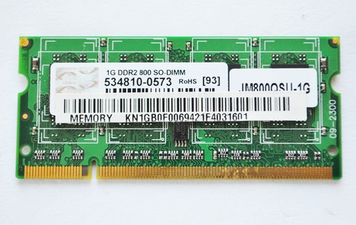 Memoria Ram Transcend 1gb Jm800qsu-1g 800mhz Ddr2 So-dimm (Usado)