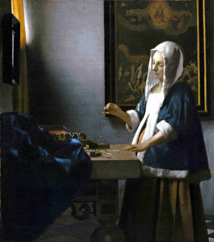 Lienzo Canvas Arte Barroco Tasadora Perlas Vermeer 60x50