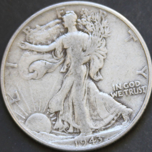 1943 P Moneda D Plata 50c Libertad Antigua Ley .90 Lote H235