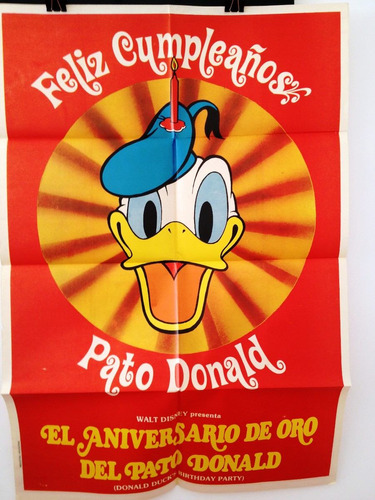 Afiche De Cine Original - Feliz Cumpleaños - Pato Donald