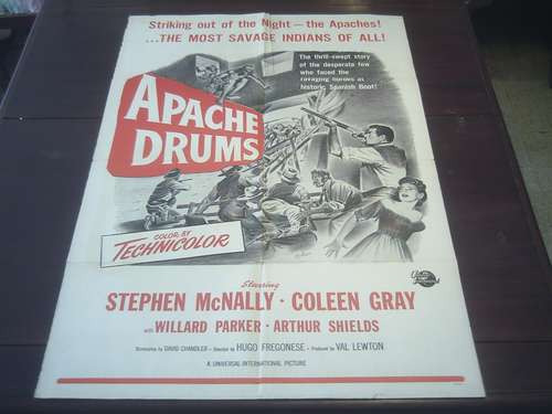 Poster Original Apache Drums Stephen Mcnally Fregonese 1951