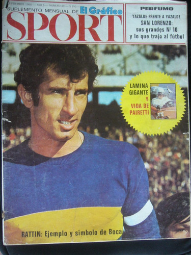 Estudiantes San Lorenzo Boca Rattin Revista Sport 49 / 1968