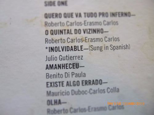 Vinilo Lp De Roberto Carlos Canta En Español-portugues (u480