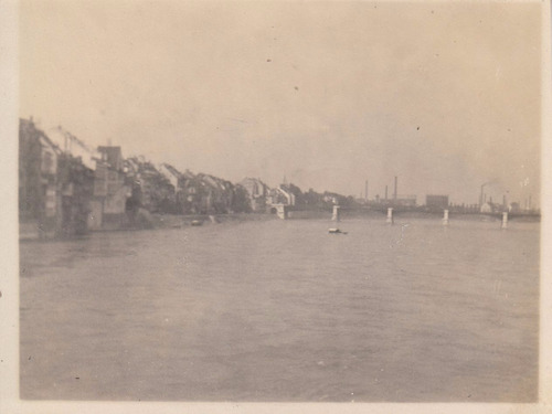 1925 Fotografia Vista Ciudad De Basilea Y Rio Rhin Suiza