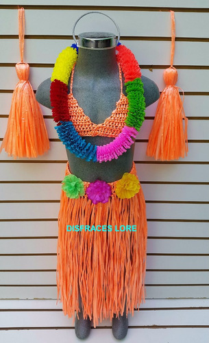silencio tuyo Húmedo Disfraz Hawaiana Amarillo Festival Fiesta Niñas M5 | Envío gratis