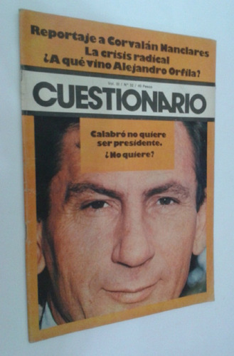 Revista Cuestionario Nº 32 Diciembre 1975 Zazpe