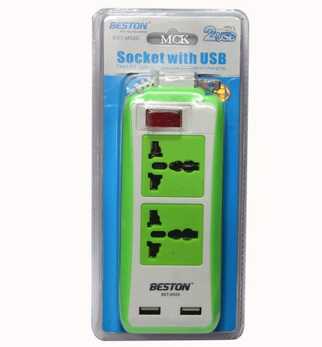 Multipuerto Bst M520 Usb X 2 Regulador De Energía Multitoma