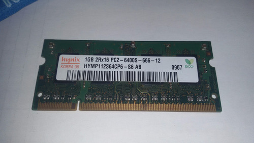 Memoria 1gb Ddr2 800 Pc2-6400 Notebook E Netbook Fretegratis