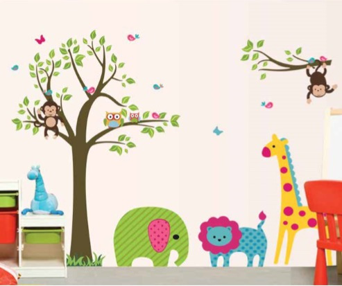 Adhesivo Decorativo Infantil Verde Stickers Pared