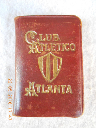 Carnet Sin Valor Legal Club Atletico Atlanta Año 1951