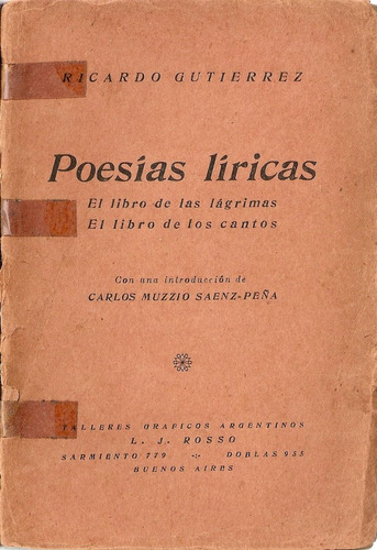 Poesias Liricas - Ricardo Gutierrez - L. J. Rosso
