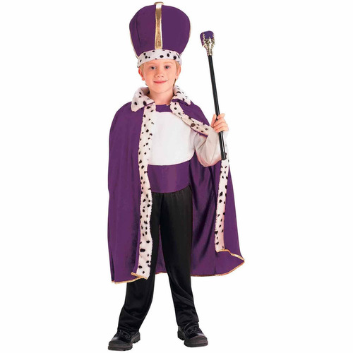 Disfraz Para Niño Rey Púrpura Capa Y Corona Talla: Única