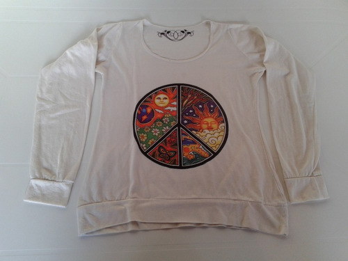 Remera Manga Larga Simbolo De Paz Talle S