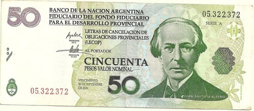 Billete Bono 50 Lecops Muy Bueno