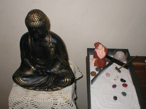 Buda Yeso Pintado A Mano Feng Shui Reiki El Cristal Encantad