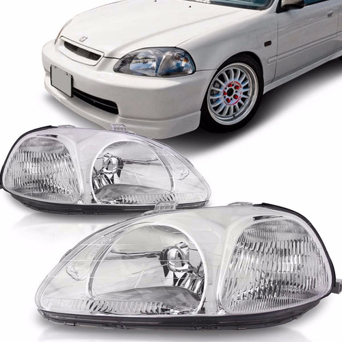 Farol Civic 1996 1997 1998 Foco Simples Cromado