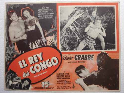 Afiche King Of The Congo El Rey Del Congo Buster Crabbe 1952