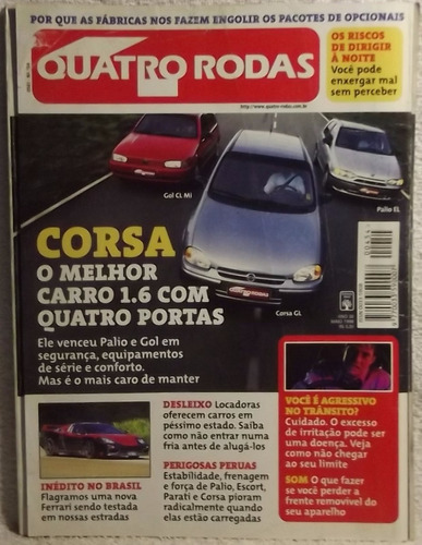 Revista Quatro Rodas 454 Mai/98 Corsa Gol Palio Fielder