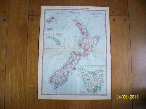 Mapa Nueva Zelandia Y Tasmania Publicado En Londres En 1950