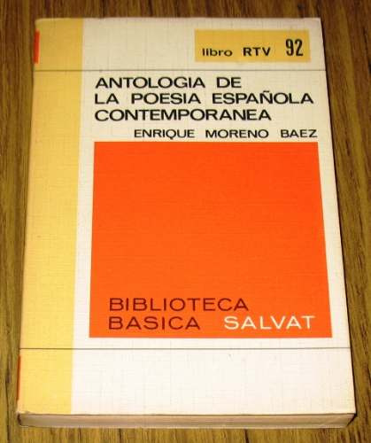 Poesía Española Contemporánea Antología Salvat Rtv E. Moreno