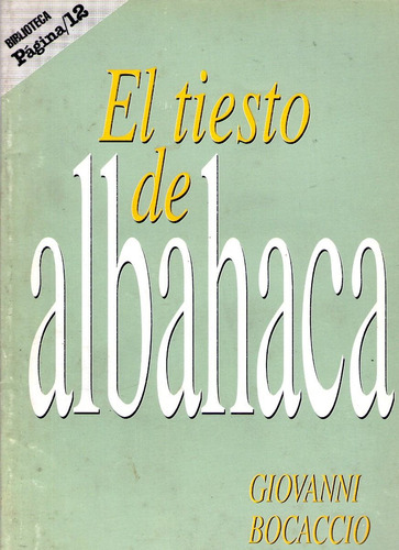 El Tiesto De Albahaca De Giovanni Bocaccio