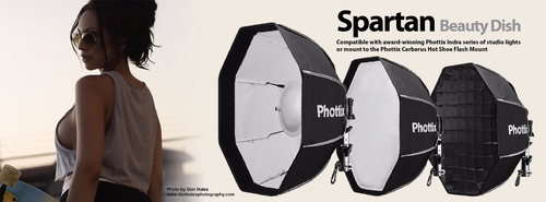 Imagen 4 de 6 de Spartan Beauty Dish Octo Soft Box 70cm C/ Panal Phottix