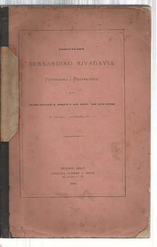 Asoc B. Rivadavia Fundadora Biblioteca Popular Del Municipio