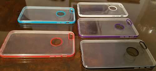 Fundas iPhone 6 Y 6plus, Silicona Transp. C/ Borde Color