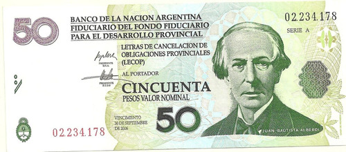 Billete Bono 50 Lecops Excelente