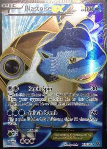 Carta Pokemon Blastoise Ex Full Art X Y- 142/146