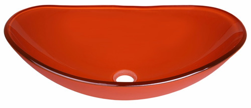 Bacha Baño Apoyo Oval Vidrio Naranja 55 X 37 X 15.5