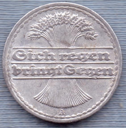 Alemania 50 Pfennig 1921 A * Republica Weimar *