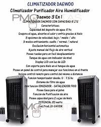 Imagen 4 de 5 de Climatizador Daewoo 8lts Frio Humidificador Purificador