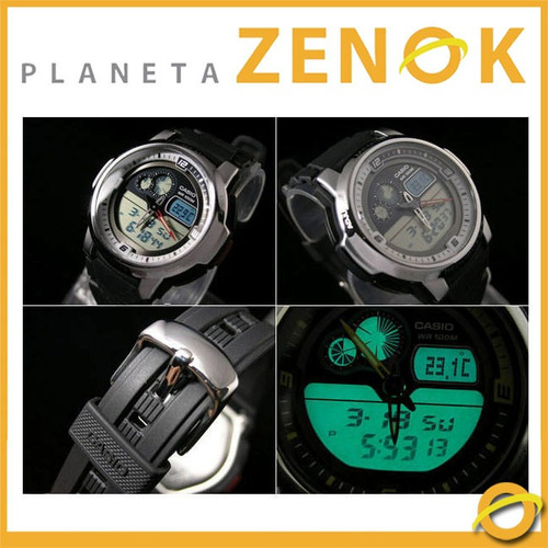 Reloj Casio Aqf-102w-7b Analog Digital Termometro Sumergible