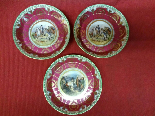 Porcelana Napoleon ,escenas Batallas,3 Platos Decorativos