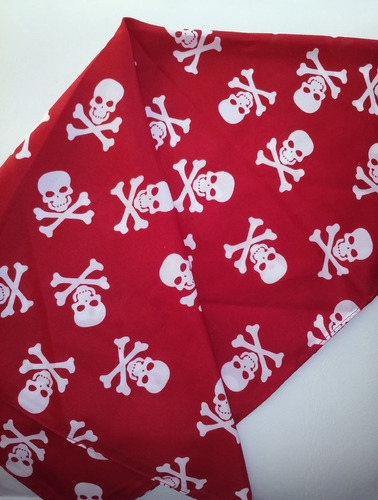 Pañuelo Bandana Calaveras Rojo Rockabilly Elroperitodeanita!