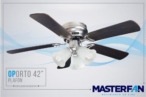 Imagen 2 de 5 de Abanico De Techo Ventilador Modelo Oporto 42 Masterfan