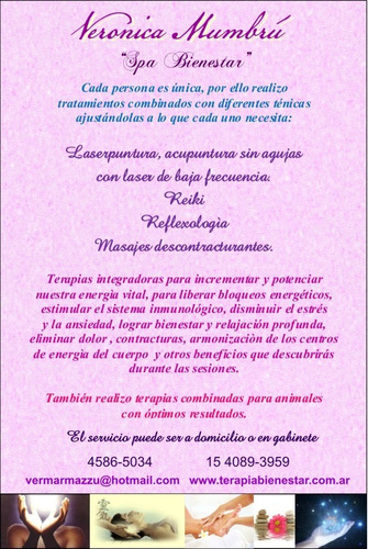 Imagen 7 de 7 de Reflexología, Reiki ,digitopuntura, Acupunturaláser,tameana