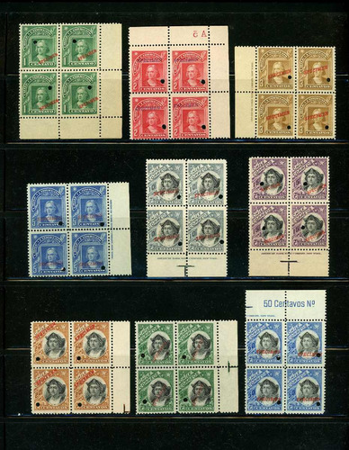 Sellos Postales De Chile. Colón. Serie Peso Bronce, 1904-09.