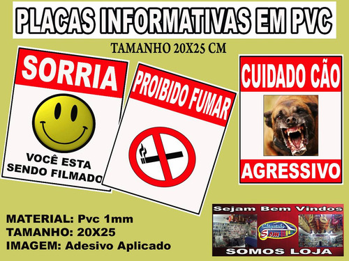 Imagem 2 de 2 de Placa Indicativa, Informativa E Anuncio 20x25 Em Pvc 1mm