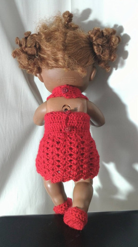Roupinha Vermelha Crochê Para Baby Alive Ou Semelhantes