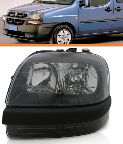 Farol Doblo 2003 A 2008 Masc Negra C/ Milha Lado Esquerdo