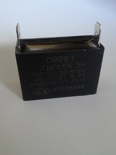 Capacitor Cbb61 De 3uf X 450vac 2 Saidas